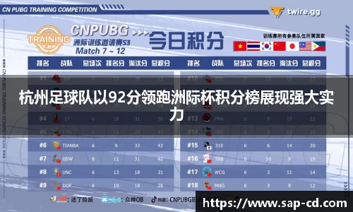 杭州足球队以92分领跑洲际杯积分榜展现强大实力